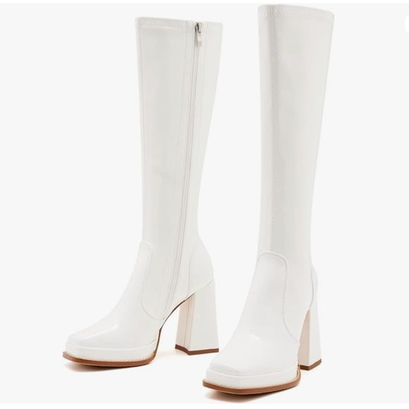 GOGO♡ ZXHYZLZ | Shoes | White Go Go Boots | Poshmark